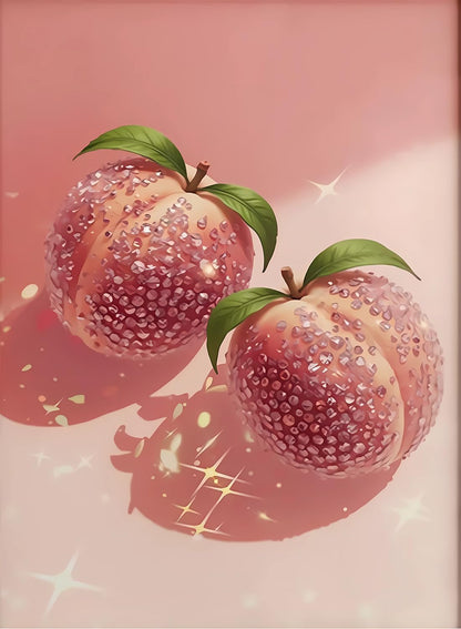 AIBOERL Peach Diamond Art Kits for Adults,Peach 5D Diamond Painting Kits for Adults Beginners,DIY Full Round Drill Diamond Dot Painting Gem Art Kits for Adult, Home Wall Decor 12x16Inch