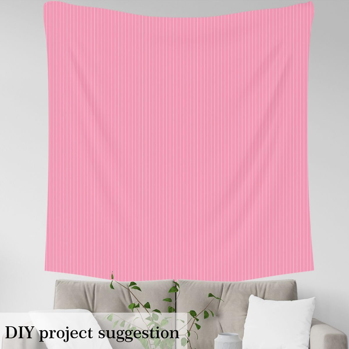 Erosebridal Pink Striped Fabric by The Yard Light Pink Waterproof Outdoor Fabric Geometric Simple Lines Upholstery Fabric Modern Farmhouse Decor Fabrics, 2 Yards