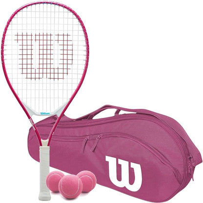 Wilson Ultra Power Jr Tennis Racquet (Pink) Bundled with a Wilson Advantage 2.5 Tennis Bag – Optional Accessories