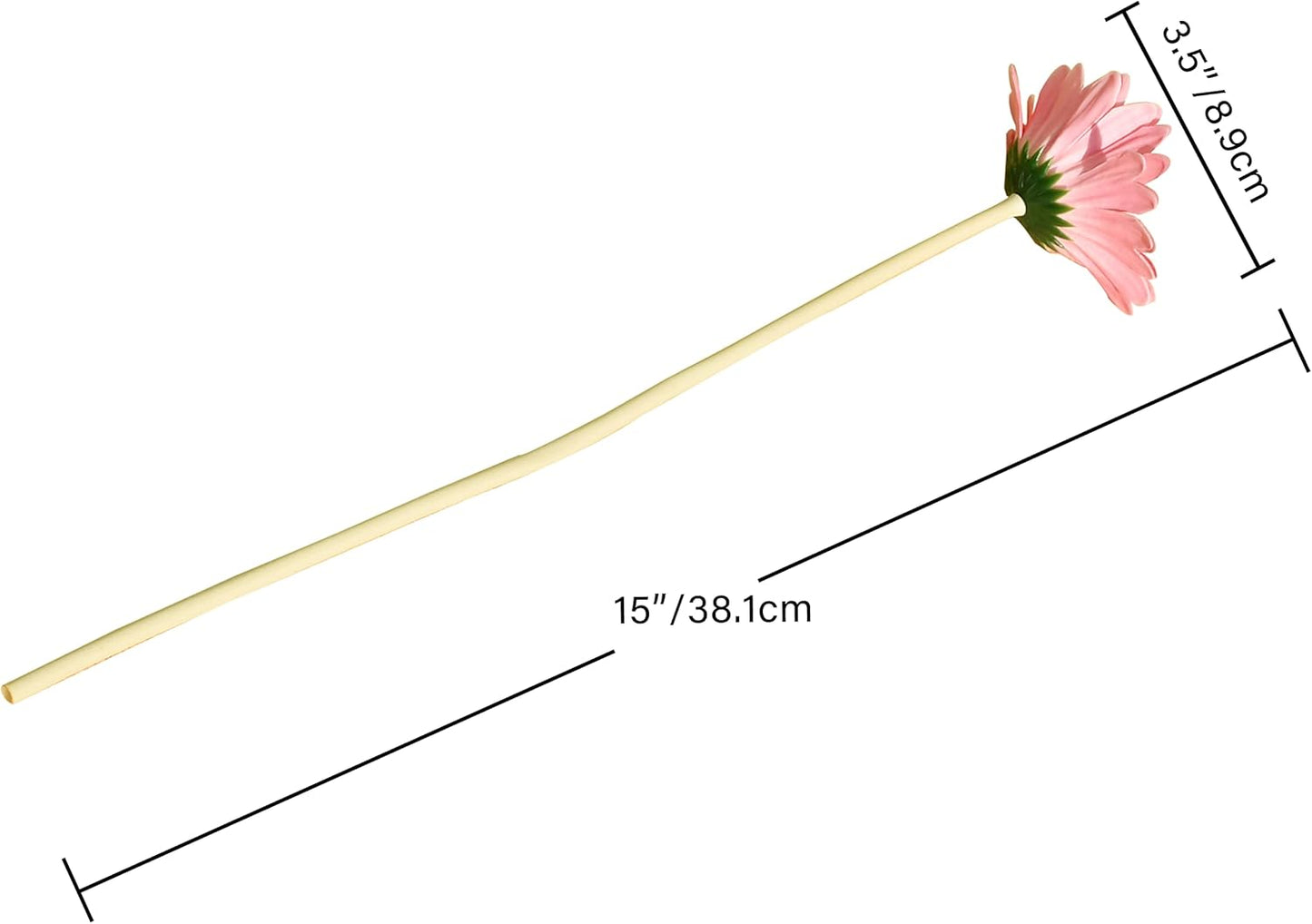 Mandy's PU Pink Gerbera Daisy Artificial Flowers 12 Stems for Thanksgiving and Christmas Decorations Flexible Centerpiece Wedding Bouquet Home Décor