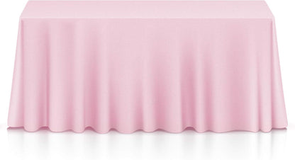 Lann's Linens 90 x 132 Inch Rectangular Tablecloth, Washable Polyester Fabric Table Cloth for Dining Tables, Parties, Restaurants, Weddings - Pink