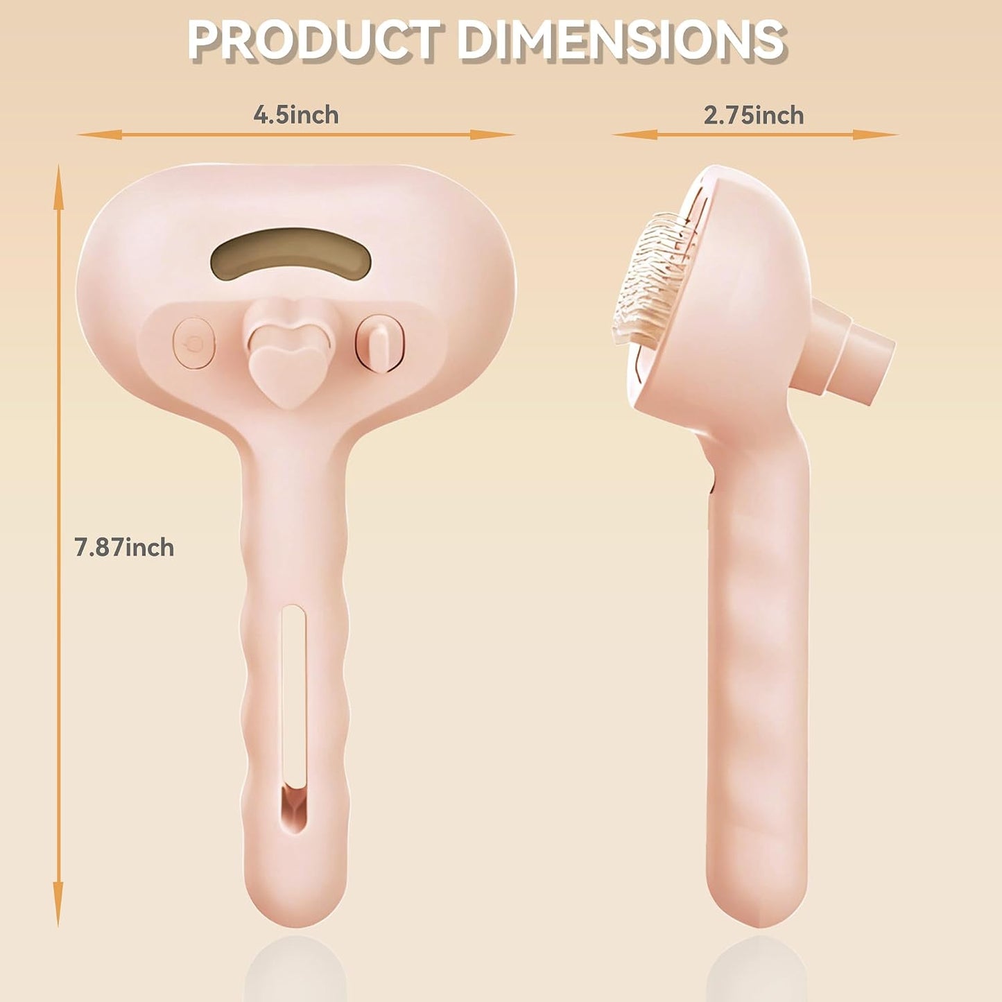 Dog Steam Brush 3-in-1 Spray Bath Brush for Dog and Cat, Pet Hair Removal Comb for Long & Short Haired Pets, Self Cleaning Grooming Brush Can Help to Comb a Pet's Fur and Remove Fleas Pink