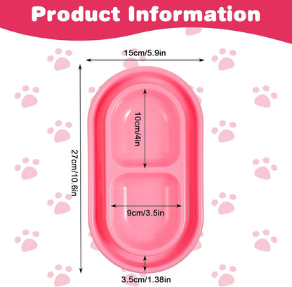 1 Pcs Cat Food Bowl 25 oz Cat Dog Pet Food Bowl Plastic Double No Spill Feeding Water Bowls Ants go Away Feeding Bowls for Small Medium Pets (Pink)