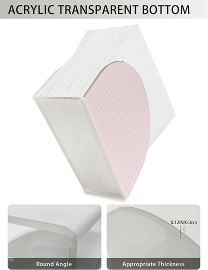Napkin Holder Pink White Pinstripes Standing Napkin Dispenser Tissue Organizer 2 Pack Modern Lines Vertical Stripes Acrylic Paper Napkin Holders for Table Kitchen Dining Cocktail Party Cafe Bathroom