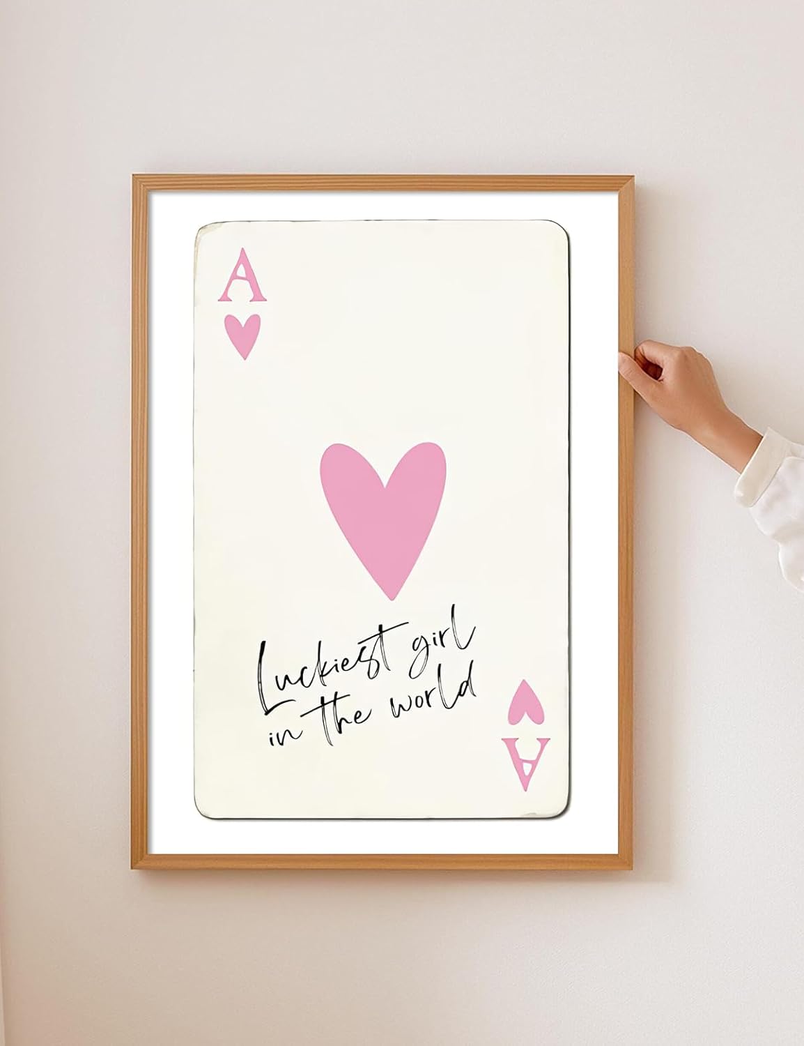 Trendy Pink Wall Art Set of 4, Coquette Preppy Wall Decor, Pink Bows Cherry Room Decor Aesthetic Cute Girly Lucky 8 Ball Canvas Posters Prints for College Apartment Dorm Bedroom 8x10 Inch Unframed