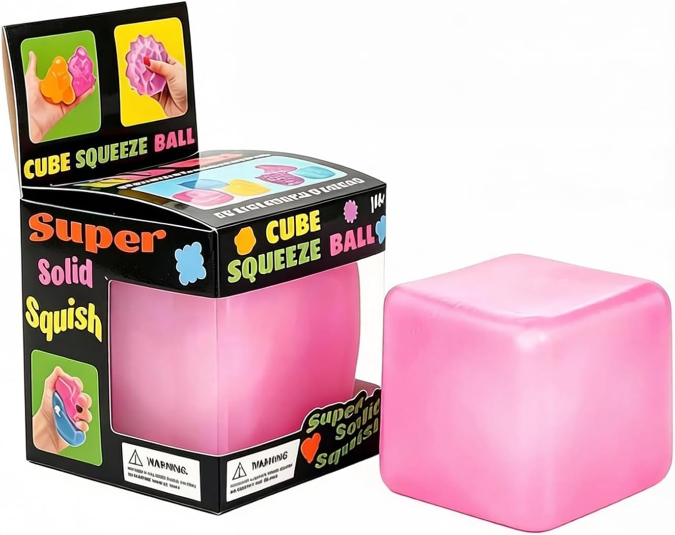 Premium Big Block Cube, Ice Cube Squishies Toys, Durable, Slow-Rebound fingertip Exquisite Spherical ice Cube with boxGift-Ready (Pink)