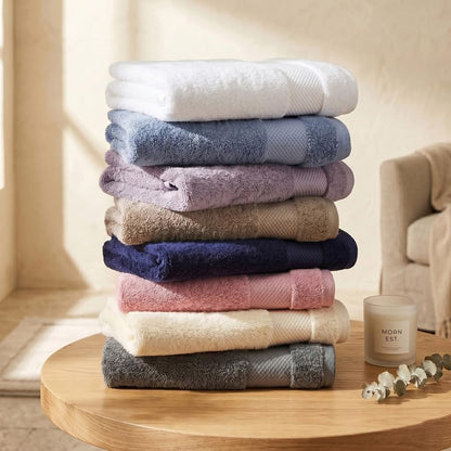 100% Organic Cotton Bath Towel Set | 700 GSM Plush 6-Piece Premium Towel Set GOTS Certified, 2 Bath Towels, 2 Hand Towels & 2 Washcloths - Dusty Pink