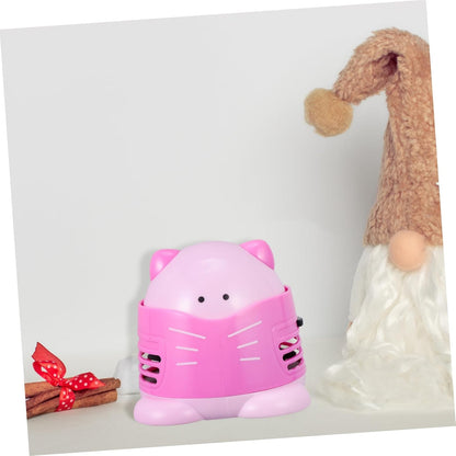 ARTIBETTER Cartoon Cat Desktop Vacuum Cleaner Portable Table Dust Collector for Efficient Crumb and Dust Removal for Home Office and School Use No Battery Pink