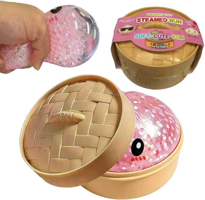 Mystery Glitter Dumpling Squishies Box, Soft Squeeze Slow Rising Decompression Sensory Glitter Dumpling Squishies Toys for Anxiety Relief Fidget.(Pink Glitter)