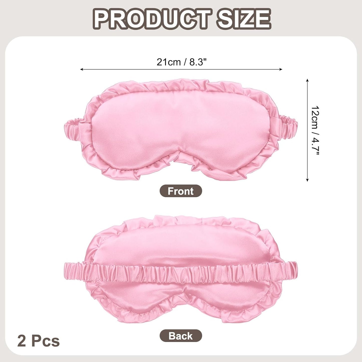 uxcell 2 Pcs Silk Sleep Masks, Soft Satin Eye Protection Block Light Mask, Block Light Eye Sleep Cover with Adjustable Straps, Unisex for Nighttime Sleeping, Travel Nap, Pink