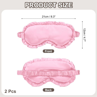 uxcell 2 Pcs Silk Sleep Masks, Soft Satin Eye Protection Block Light Mask, Block Light Eye Sleep Cover with Adjustable Straps, Unisex for Nighttime Sleeping, Travel Nap, Pink