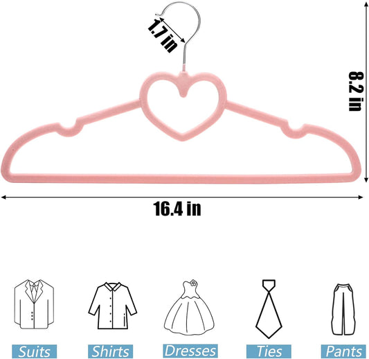Coloch 50 Pack Pink Velvet Hangers, Non-Slip Clothes Hangers with 360 Degree Rotating Hook Thin Felt Adult Hanger for Coat, Dress, Shirt, Jacket