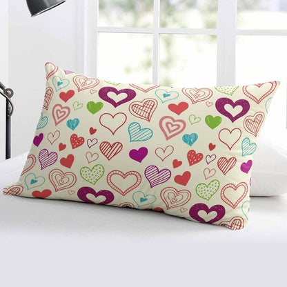 Valentine's Day Body Pillow Cover, Pillowcase Protectors with Zipper, Heart Love Modern Country Light Yellow Breathable Decorative Throw Pillow Case Cover, Pillow Shams for Couch Sofa 24x36Inch