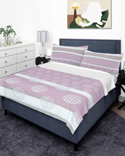 Full Size Flat Sheet Only, Farm Fruits Soft Brushed Microfiber Bed Sheets, Watermelon Lemons Peach Pink Grey Striped Hotel Quality Breathable Bedding Top Sheet, Easy Care, 81"x96"
