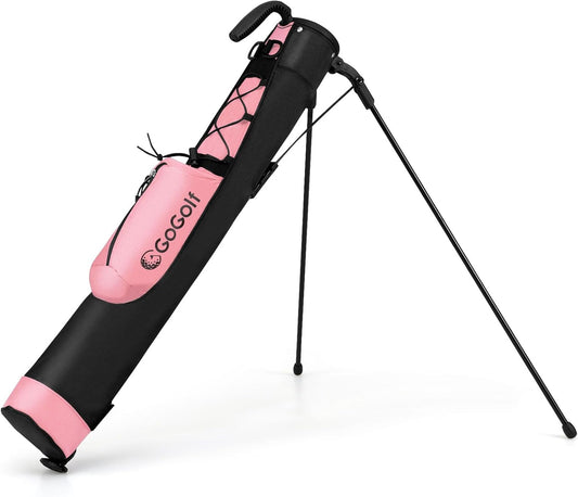Goplus Lightweight Golf Stand Bag, Sunday Bag for The Driving Range, Par 3 and Executive Courses, Pitch n Putt Golf Club Carry Bag w/Shoulder Strap, Pocket, Bottle Holder for Men Women