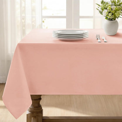 Softalker Rectangle Tablecloth, Waterproof Table Cloths Wrinkle Free Fabric Washable Polyester Table Cover for Dining Tables Party Outdoor Camping Parties Buffet - 60 x 84 inch, Pink