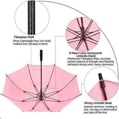 G4Free 47/54/62/68/72 Inch Automatic Open Golf Umbrella Oversize Extra Large Double Canopy Vented Windproof Waterproof Stick Umbrellas