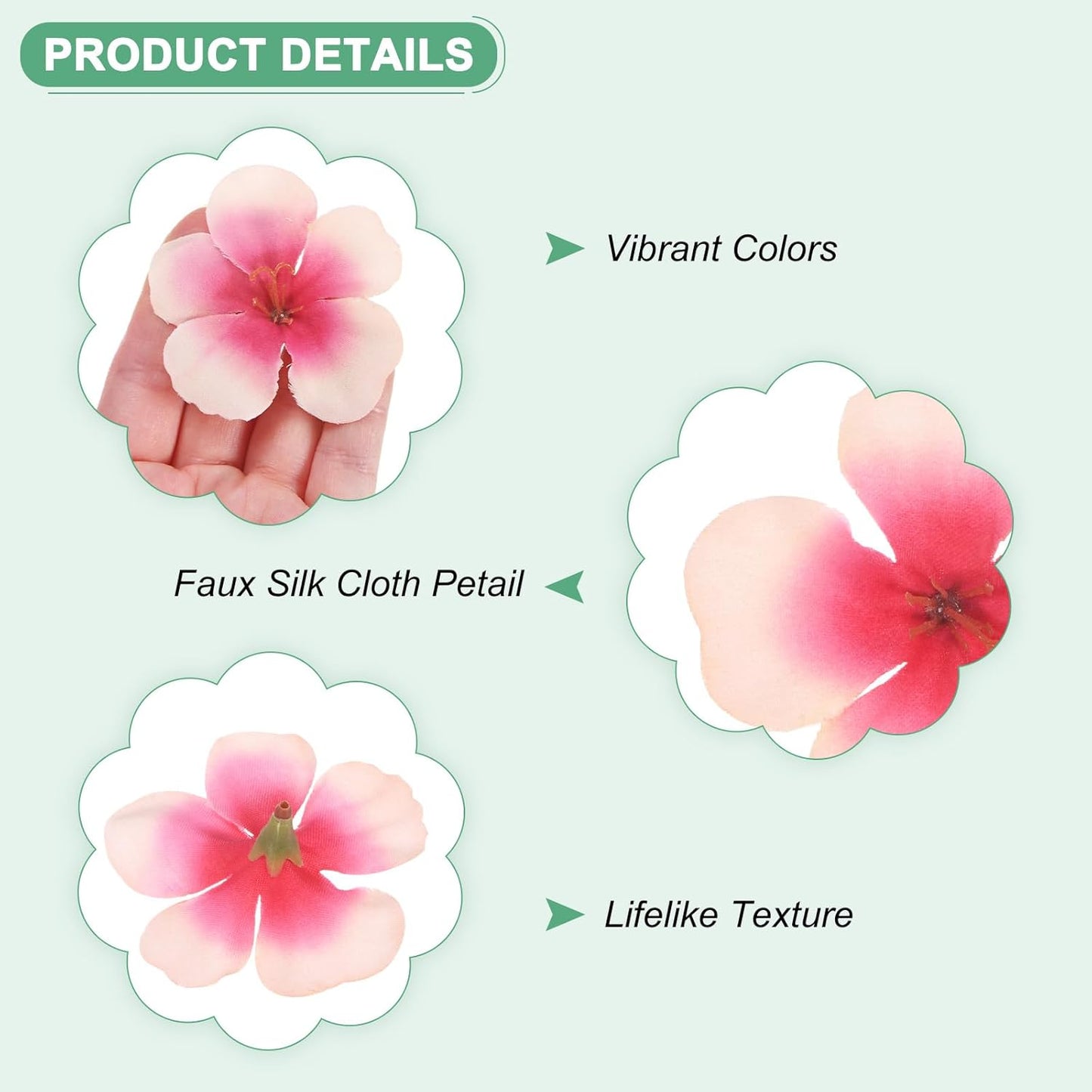 M METERXITY 50-Pack Artificial Orchid Flower Heads, Fake Silk Orchid Flowers Head for DIY Crafts/Dress/Wedding/Party Decoration [Pink, 2.2"/ 5.5cm]