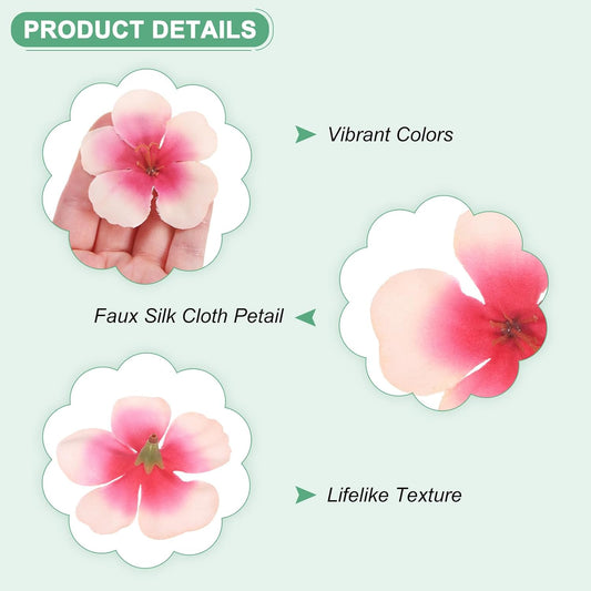 M METERXITY 50-Pack Artificial Orchid Flower Heads, Fake Silk Orchid Flowers Head for DIY Crafts/Dress/Wedding/Party Decoration [Pink, 2.2"/ 5.5cm]