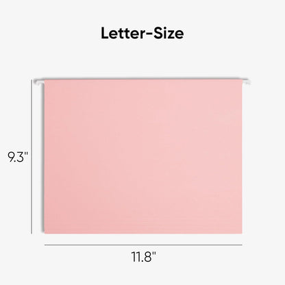Smead Standard Hanging File Folders, 25 Count, Pink, 1/5-Cut Adjustable Tabs, Letter Size (64066)