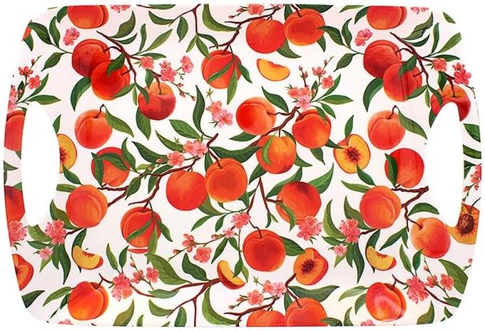 The Leonardo Collection Peaches Tray Large for Kitchen & Home | Non Slip Serving Tray for Food | Serving Platter for Lunch & Dinner | Plastic Trays for Tea & Serving Dishes