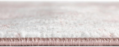 Unique Loom Oxford Collection Area Rug - Bodleian (5' 3" Round, Pink/ Ivory)