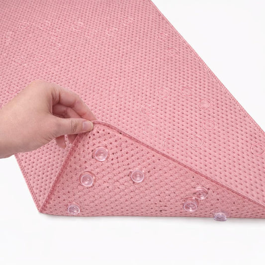 Bathtub Mat Non Slip, Bath Mat for Tub Non Slip, Tub Mat Extra Large 36 x 17 in, Bathtub Mat with Suction Cups & Drain Holes, Soft Foam, Machine Washable, Pink