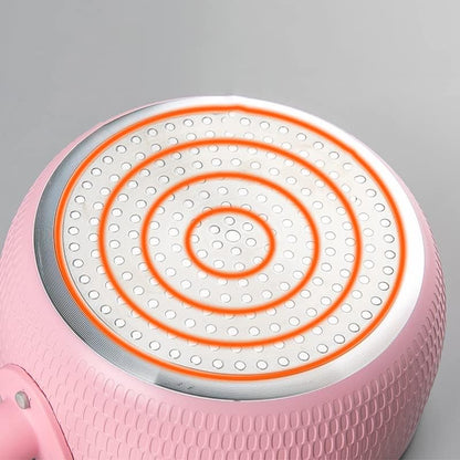 Snowflake Hammer Pattern Non-Stick Japanese Saucepan Boiling Pot for Elegant Table (Pink 18cm)