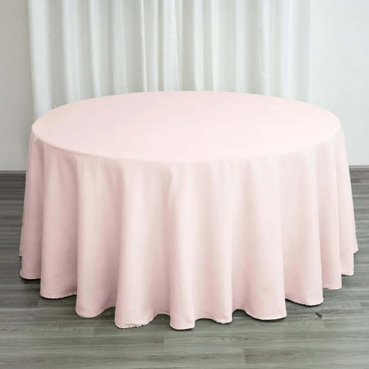 Efavormart 10 Pack Round Tablecloth, 120 Inch Stain & Wrinkle Resistant Washable Table Cloth, Decorative Polyester Fabric Table Cover for Banquet, Wedding, Dining- Blush