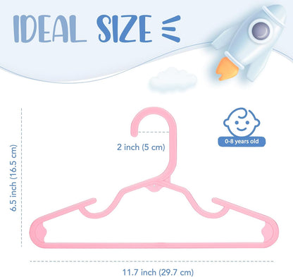 HOUSE DAY Plastic Baby Hangers for Closet 20 Pack, Durable Plastic Kids Hangers for Baby Clothes, Thin & Compact Childrens Hangers, Space Saving Pink Baby Hanger, Small Hanger for Kids Clothes