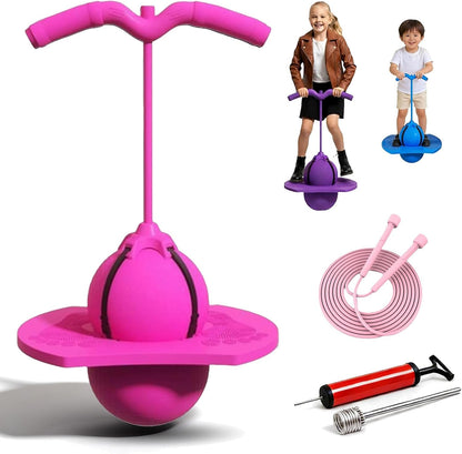 Children Balance Jumping Ball, 2026 Upgraded Non-Slip Jump Balance Ball with Handle and Pump, Crazy Jumping Balance Board for Kids, High Jump Toy Bounce Jump Trick Board