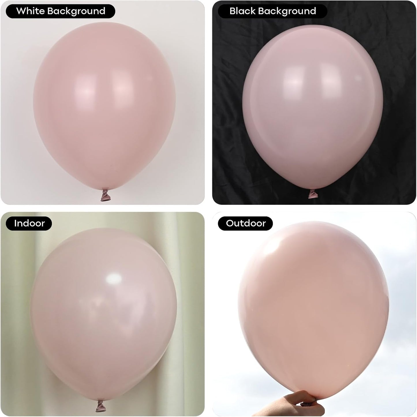 Dusty Pink Balloon Garland Arch Kit, Double Stuffed Pearl Pink White and Gold Balloon Large Clear Balloons for Girls Baby Shower Bridal Shower Wedding Birthday Party Decorations