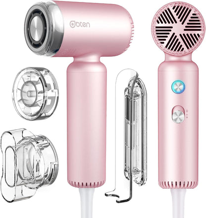Mini Hair Dryer, High-Speed Blow Dryer with 110,000RPM Brushless Motor, Magnetic Diffuser, Negative Ionic Technology for Fast Drying, Compact & Lightweight for Home & Travel (Pink)