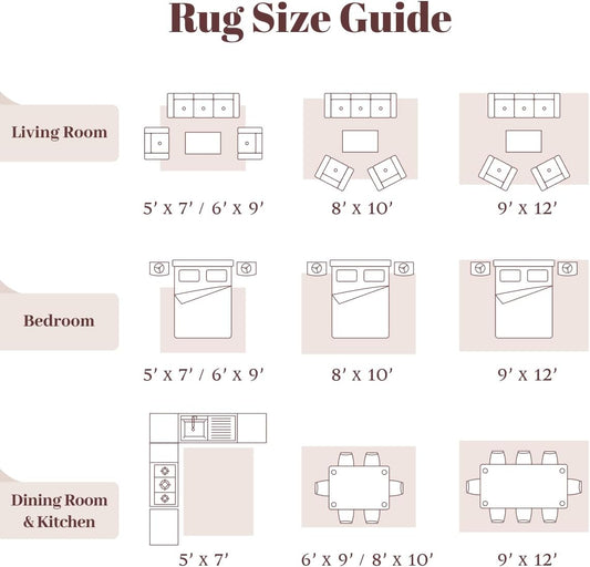 Homemate Washable Rug 8x10 Area Rugs - Vintage Faux Wool Rugs for Living Room Bedroom Dining Room - Non Slip Foldable Carpet Indoor Area Rug for Home Decor（8'x10', Pink