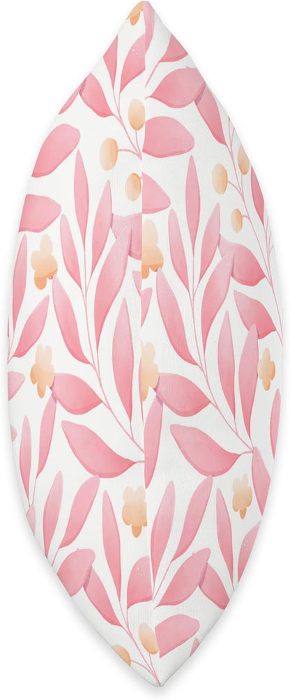 Pink Peach Colors Floral Foliage Spring Summer Pattern Throw Pillow