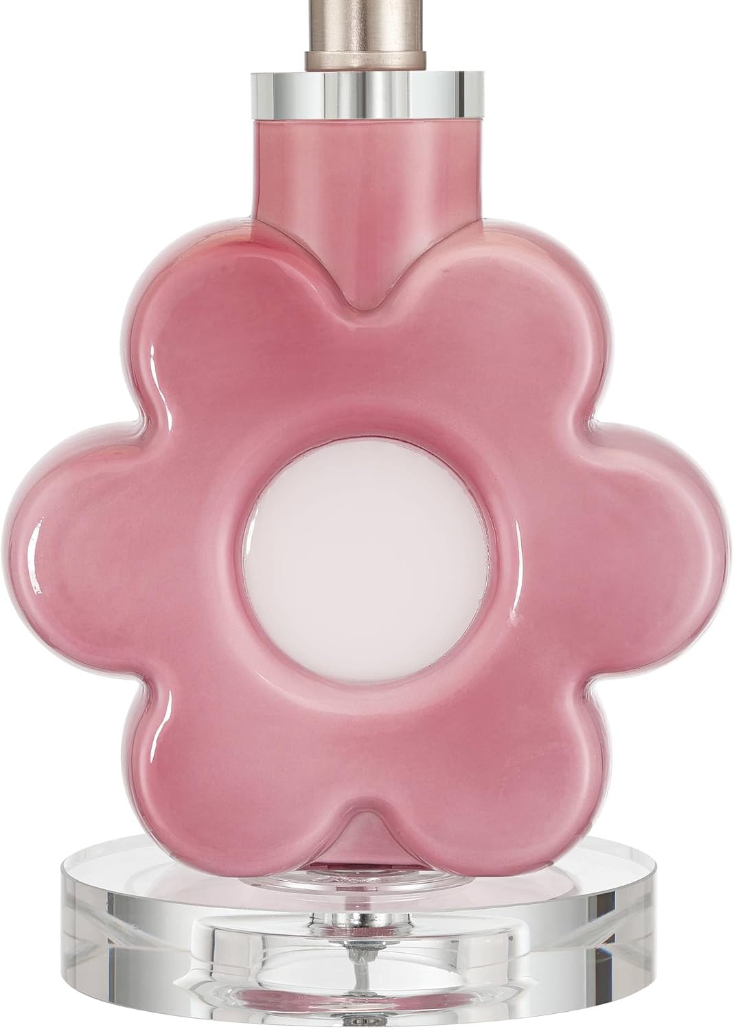 360 Lighting DreamGlow Peony Bloom 15" High Pink Glass Flower Accent Table Lamp
