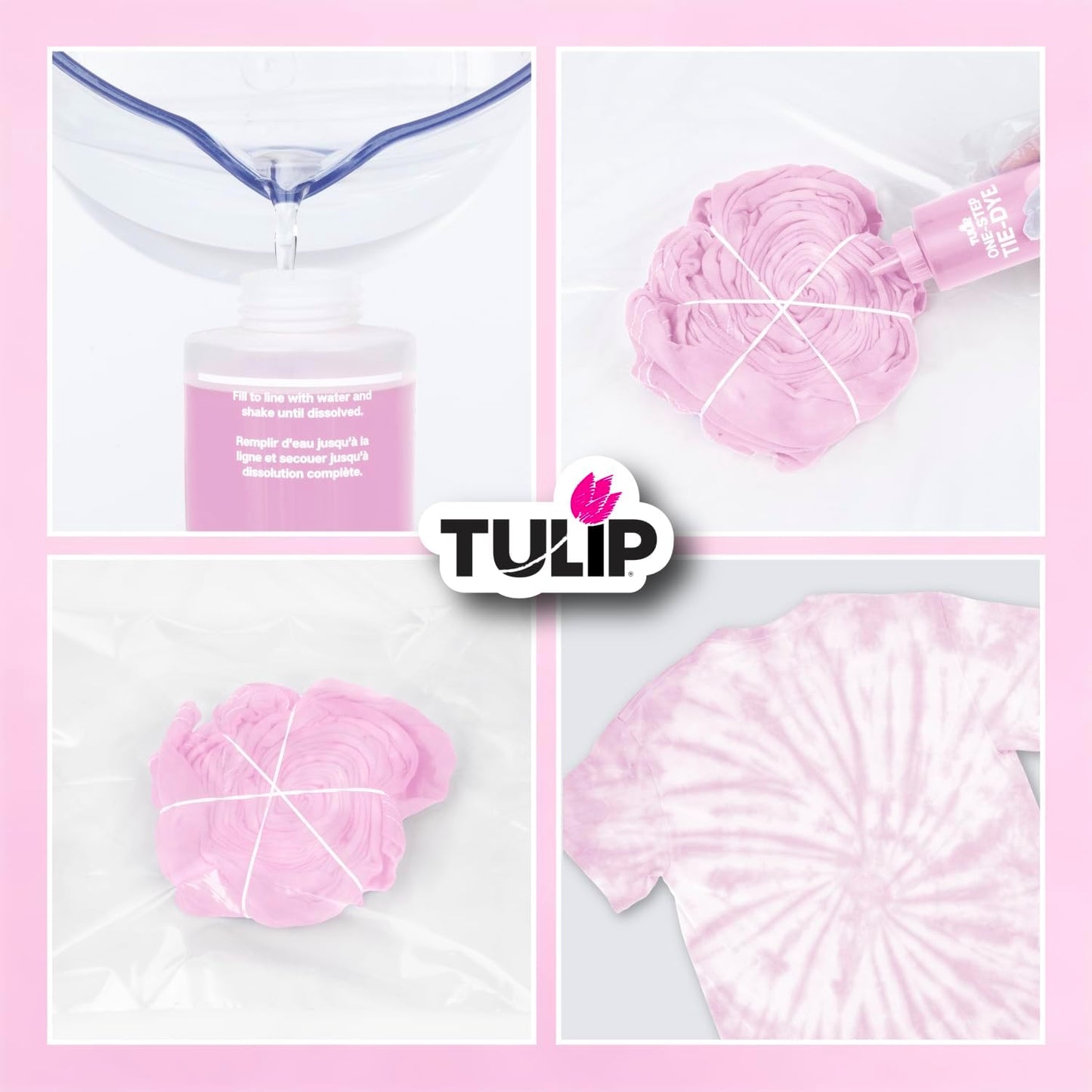 Tulip One-Step Tie-Dye Kit, Vibrant Colors for Fabric 4 fl oz, Blush