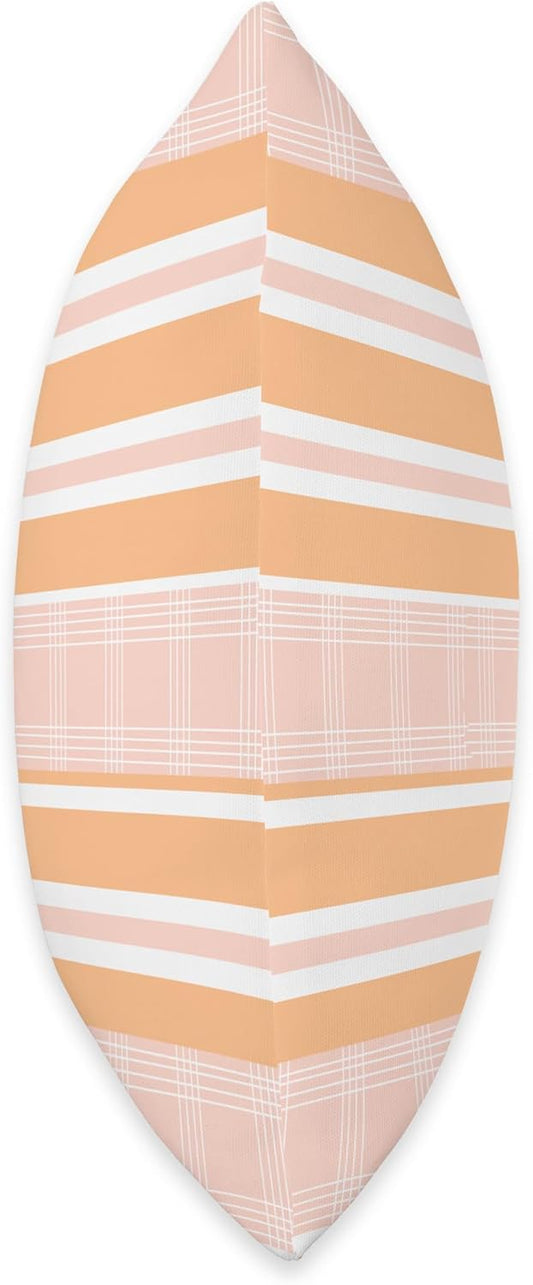 Modern Coral Peach Pink Stripes Striped Throw Pillow