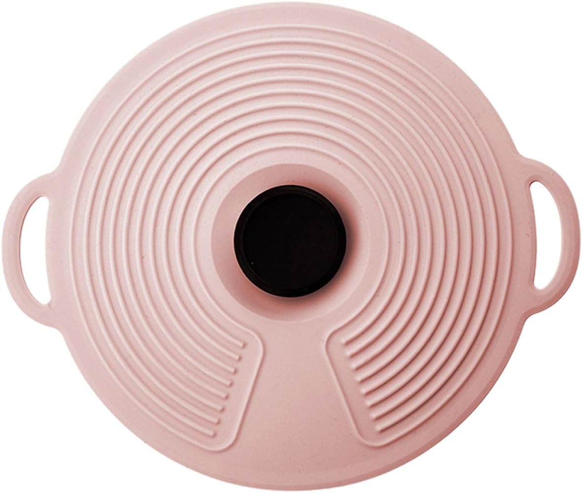 Hemobllo Silicone Food Storage Bowl Lid Medium Size Nordic Pink, Vacuum Sealing Fresh Keeping Cover for Refrigerator and Microwave, Heat Resistant Kitchen Silicone Sealing Bowl Cover