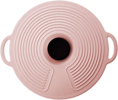 Hemobllo Silicone Food Storage Bowl Lid Medium Size Nordic Pink, Vacuum Sealing Fresh Keeping Cover for Refrigerator and Microwave, Heat Resistant Kitchen Silicone Sealing Bowl Cover