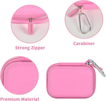 ANKHOH Carrying Case Compatible with Crucial X10/ X9 Pro 4TB/ 2TB/ 1TB Portable SSD, External Solid State Drive Hard Storage Holder Bag Fits for USB-C Cable (Box Only) (Pink)