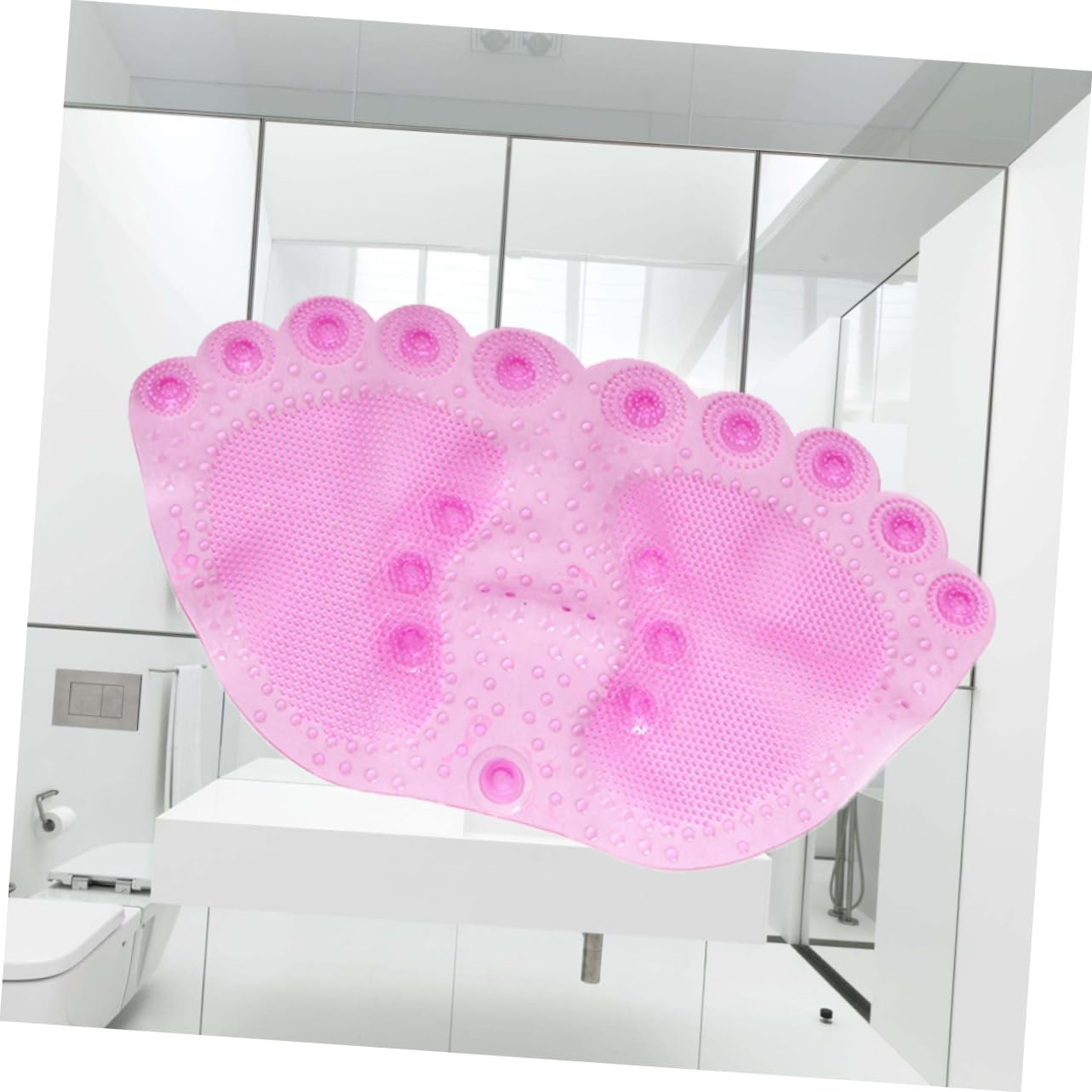 Bathroom Non-Slip Mat Shower Bath Rug Slip Suction Cup Pad Pink for Bathtub and Bathroom