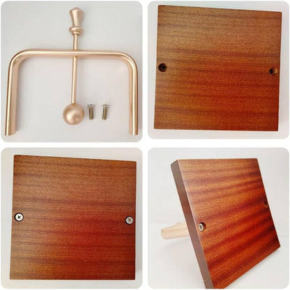 Wood Cocktail Napkin Holder for table, beverage napkin holder with Weighted Metal Arm for Stability, Ideal for Restaurants, Bars, Kitchens, Cafes Indoor/Outdoor Use (Rose Gold)