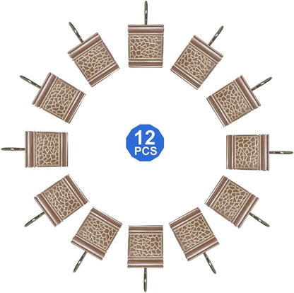Zahari Home Sinatra Shower Curtain Hooks Pack of 12 Modern Classic Decorative Bathroom Decor, Blush
