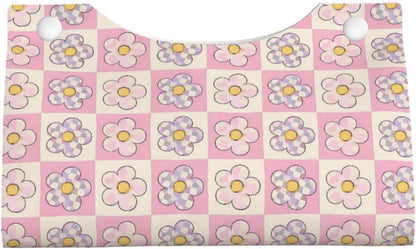 Pink Checkerboard Daisy Long Tissue Box Cover Paper Holder Home Decor 7.9'' x 4.9'' x 4.5''