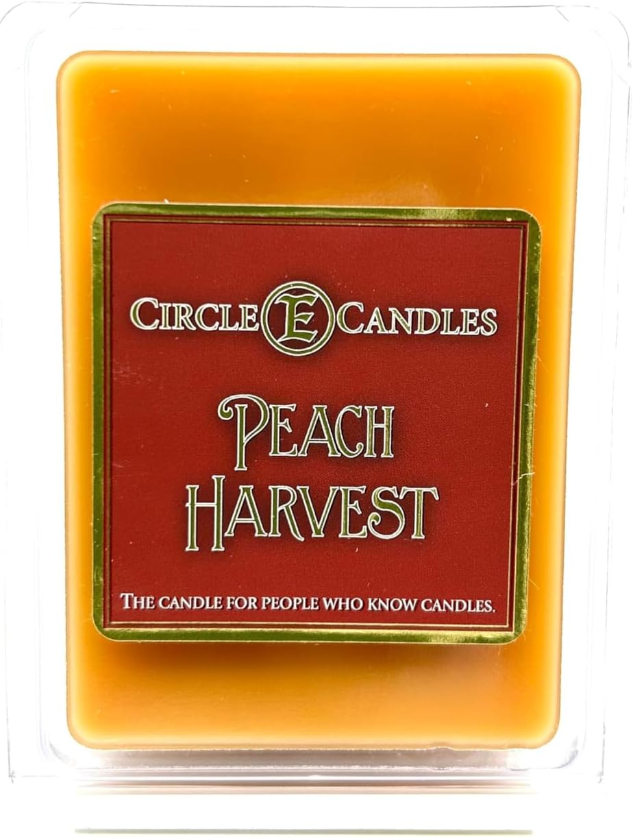 Circle E Candles Peach Harvest Wax Melts – Juicy Orchard Sweetness, Cozy Holiday Home Scent, Christmas Gift for Her or Mom, Made in USA