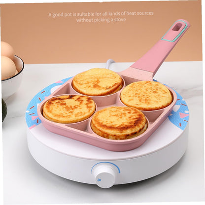 Angoily Non-stick Egg Frying Pan Aluminium Alloy Skillet for Omelets and Healthy Cooking Easy Clean Home Egg Cooker Lightweight Breakfast Mold in Pink