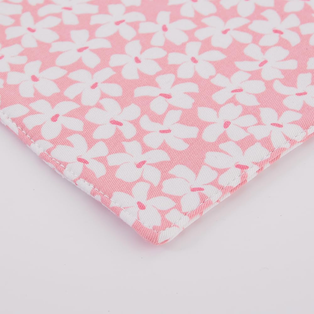 RUTH&BOAZ Floral, Animal, Tiedye 100% Cotton Fabric Coasters for Drinks and Home Dinners/Set of 6/4" Square (CHERRY BLOSSOMS PINK)