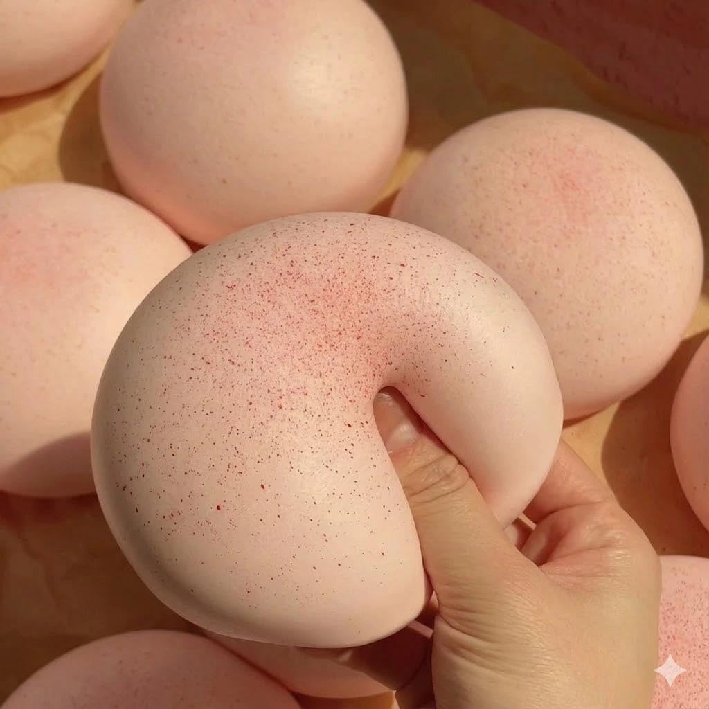 Cheese Slow Rising Squishy Toy, Soft Foam Stress Relief Squeeze, Sticky Food Squishies, Bread and Butter Squishy Style for Desk Decor or Gift (Pink)