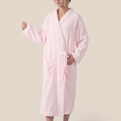 REDKISS Premium Womens Robe, Microfiber Long Bath Robe for Women, Lightweight Soft Women's Bathrobe